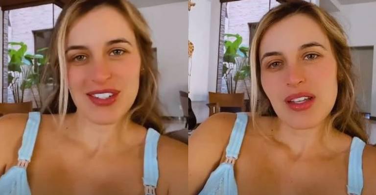 Lorena Carvalho comemora primeira noite de sono completa após nascimento do filho