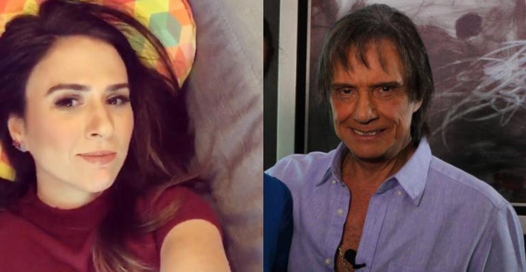 Tatá Werneck relembra apresentação com Roberto Carlos e o parabeniza: ”Ele ficou nervoso comigo”