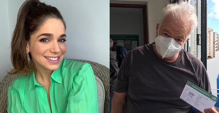 Pai de Sabrina Petraglia é vacinado contra Covid-19 e atriz comemora: ”Que emoção”