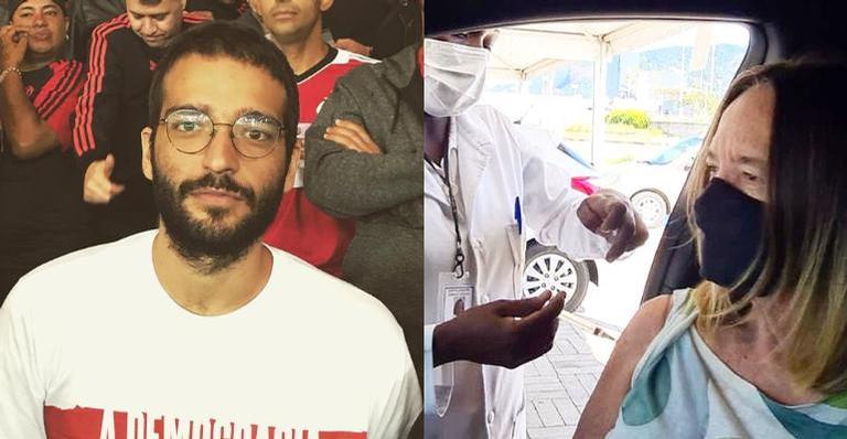 Mãe de Humberto Carrão toma segunda dose da vacina contra Covid-19 e ator comemora: ”Viva o SUS!”