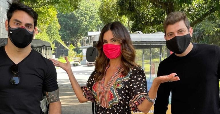 Fátima Bernardes compartilha vídeo divertido com Caio e Rodolffo: ”Olha só quem eu encontrei”
