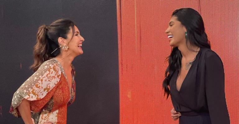 Fátima Bernardes compartilha clique com Pocah nos bastidores do ‘Encontro’: ”Adorei a visita”