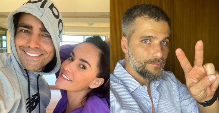 Em Lisboa, Ricardo Pereira e esposa recebem visita de Bruno Gagliasso: ”Tava com saudades”