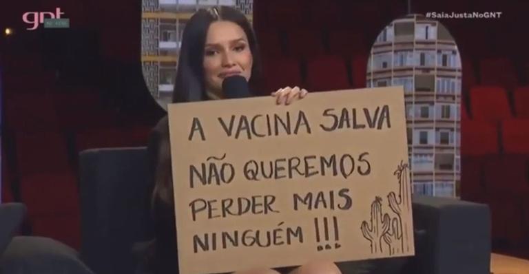 No ‘Saia Justa’, Juliette defende vacina contra Covid-19: ”Confiem na ciência”
