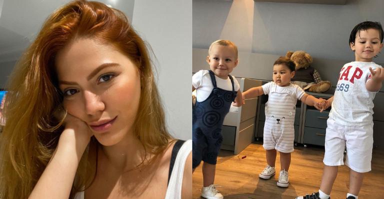 Sarah Poncio derrete fãs ao postar cliques de seus três filhos: ”Essas crianças são tudo”