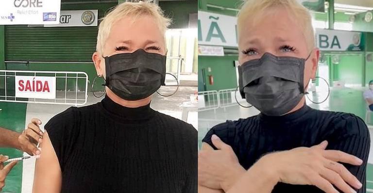 Xuxa Meneghel se emociona ao receber primeira dose da vacina contra a Covid-19