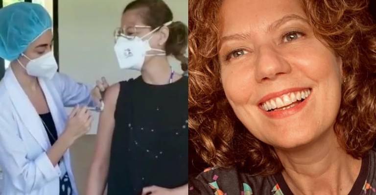 Patricia Pillar recebe primeira dose da vacina contra a Covid-19: ”Foi tão emocionante”