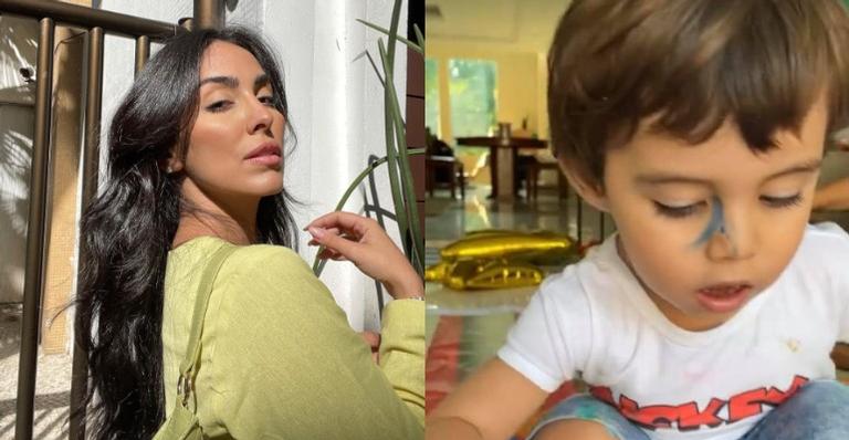 Jade Seba explode o fofurômetro ao mostrar o filho brincando com tintas