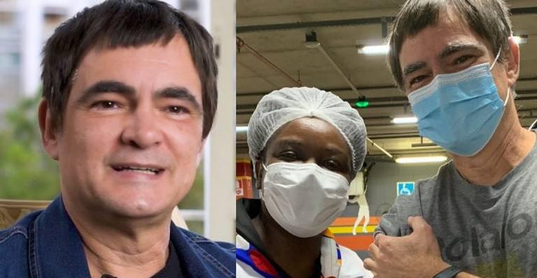 Samuel recebe primeira dose da vacina contra a Covid-19: ”Viva o SUS”