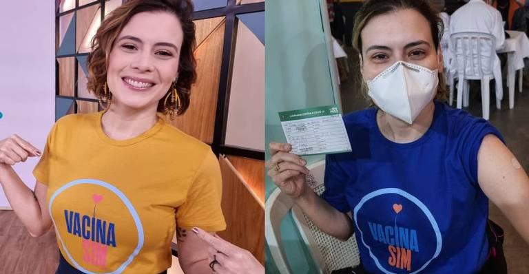 Michelle Loreto recebe primeira dose da vacina contra a Covid-19: ”Eu chorei muito”