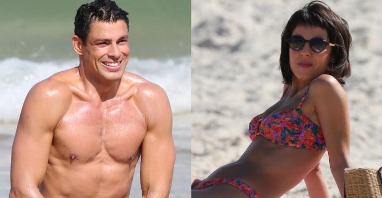 Cauã Reymond e Andreia Horta gravam novela em praia do Rio de Janeiro