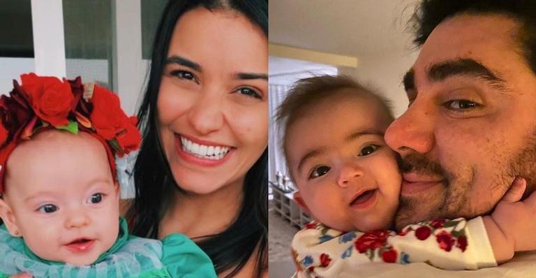 Talita Younan mostra Isabel em primeira aula de natação com a filha de Marcelo Adnet, Alice
