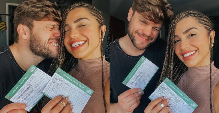 Breno Simões e Paula Amorim recebem primeira dose da vacina contra a Covid-19