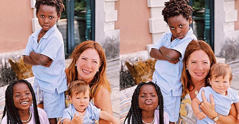 Mãe de Giovanna Ewbank celebra o dia dos avós coladinha com os netos, Titi, Bless e Zyan
