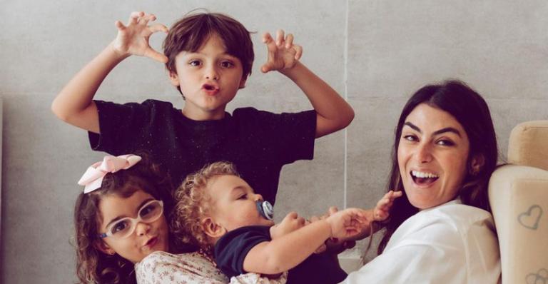 Mariana Uhlmann faz festinha do pijama com os filhos e internautas se derretem