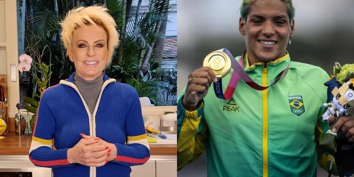 Ana Maria Braga celebra medalha de ouro de Ana Marcela Cunha na maratona aquática