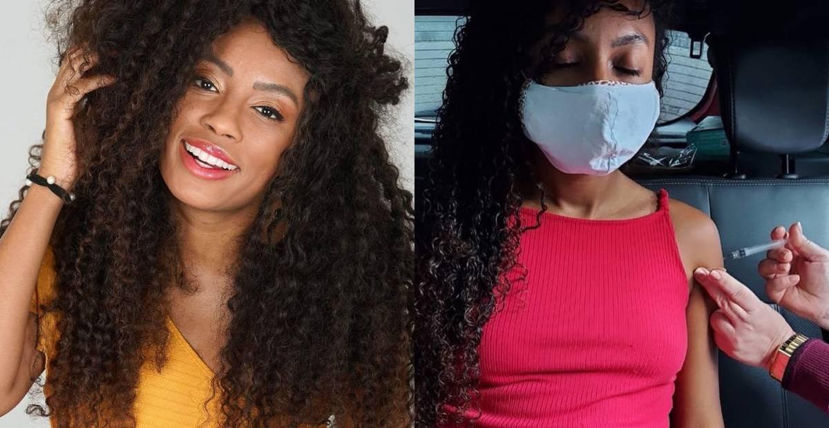 Ex-BBB Lumena Aleluia recebe vacina contra a covid-19 e avisa: ”Tá mais que autorizado”