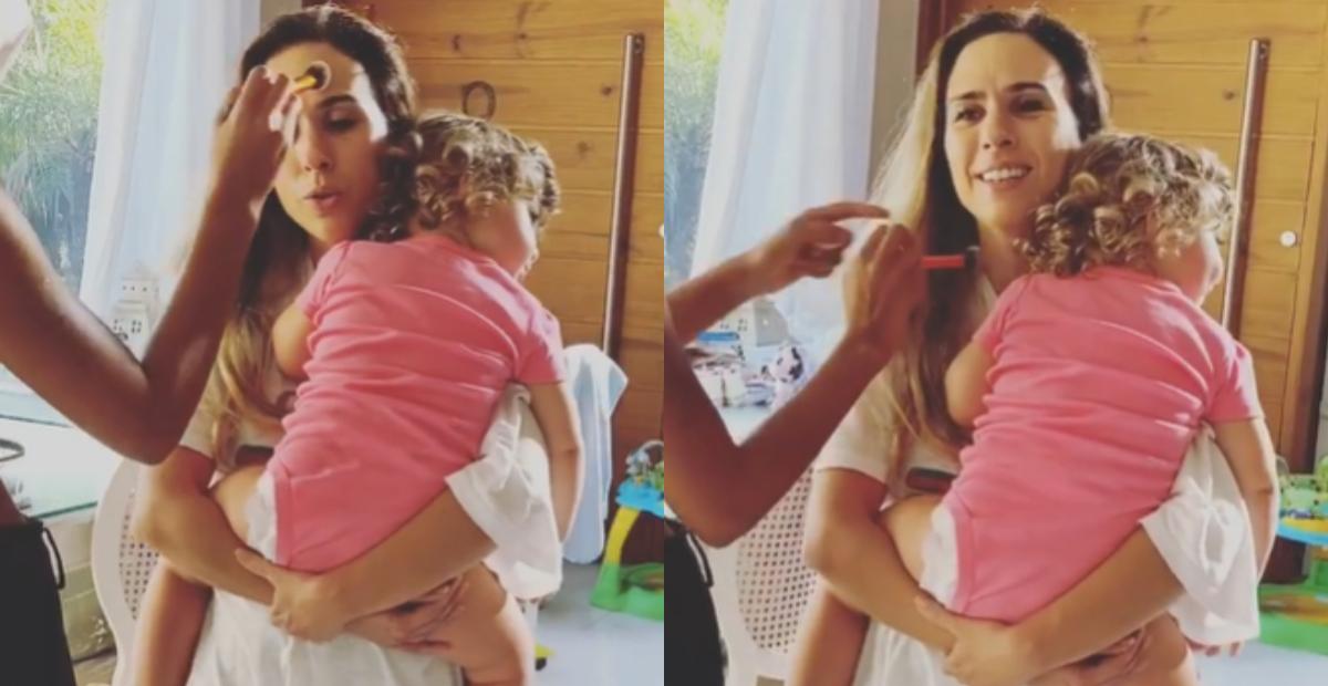 Tata Werneck mostra rotina de trabalho com a filha, Clara Maria