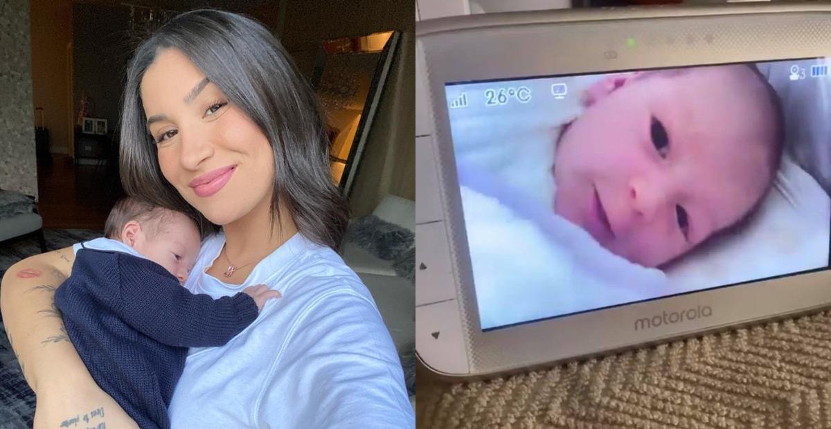 Bianca flagra Cris se exibindo em câmera e brinca: ”Filho de Fred Desimpedidos e Boca Rosa mesmo”