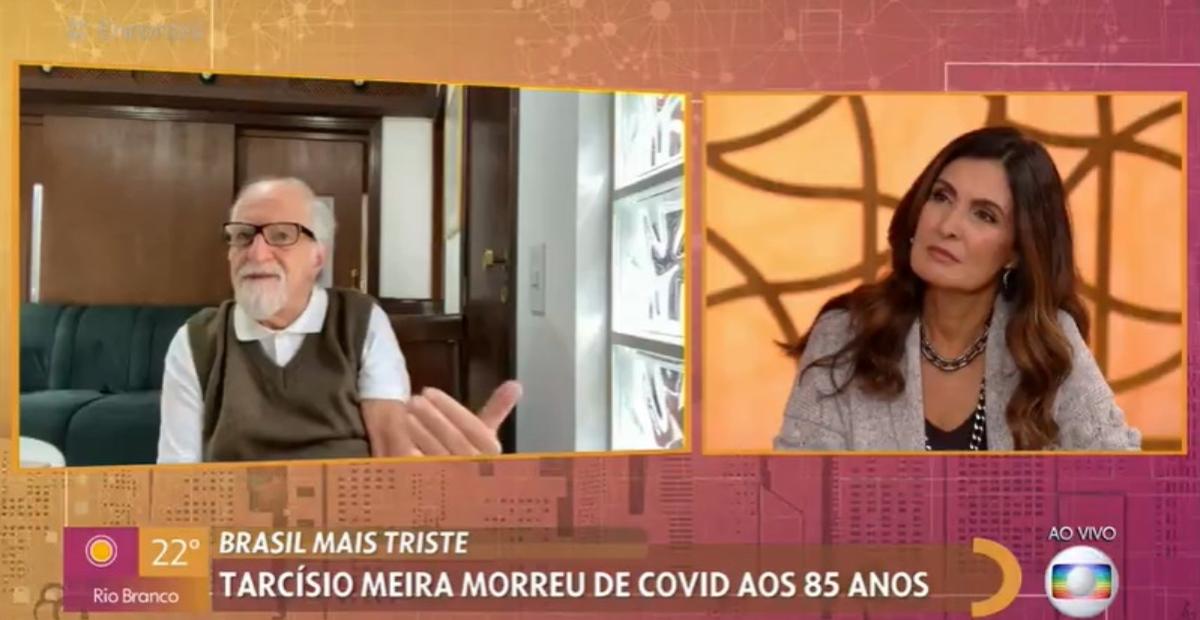 No Encontro, Ary Fontoura emociona ao lamentar morte de Tarcísio Meira: ”Fico pensando na Glória”