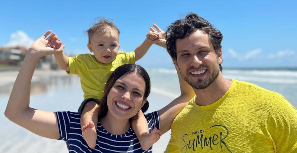 Eliéser Ambrósio se diverte com Bento em sessão de fotos com Kamilla Salgado e encanta web