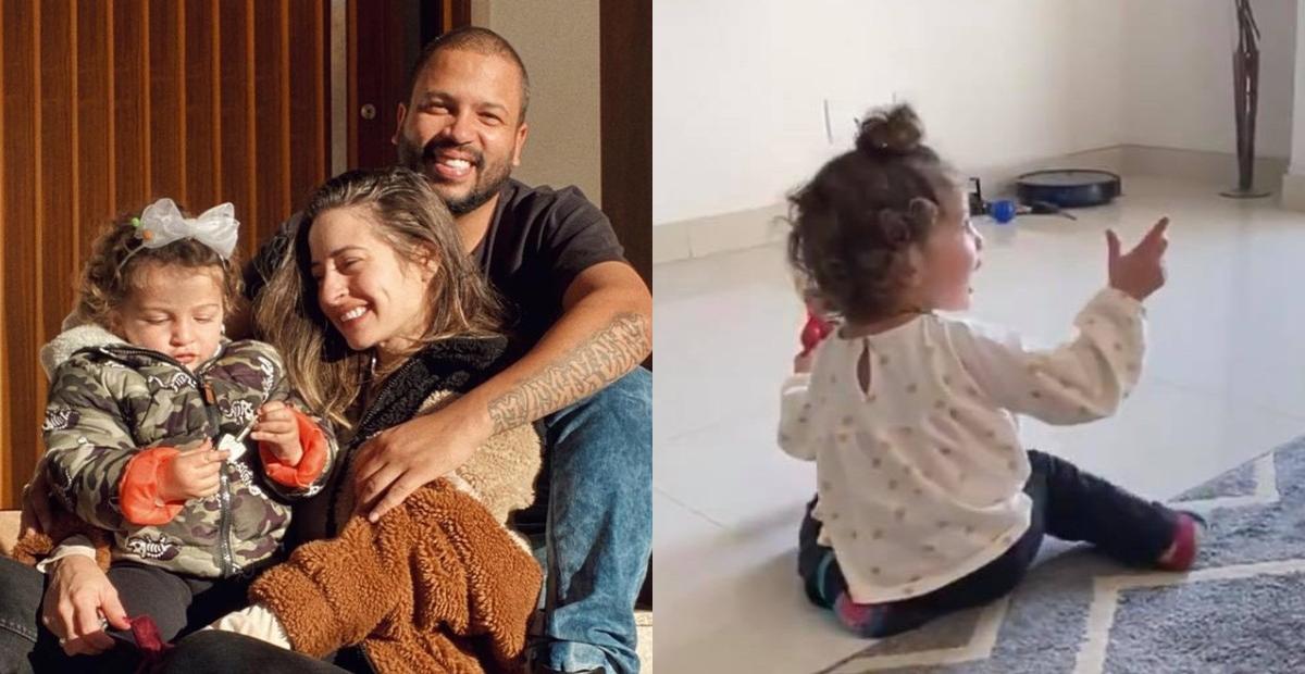 Tamy Contro mostra Marieva reconhecendo Projota sozinha na televisão: ”Explodindo de amor”