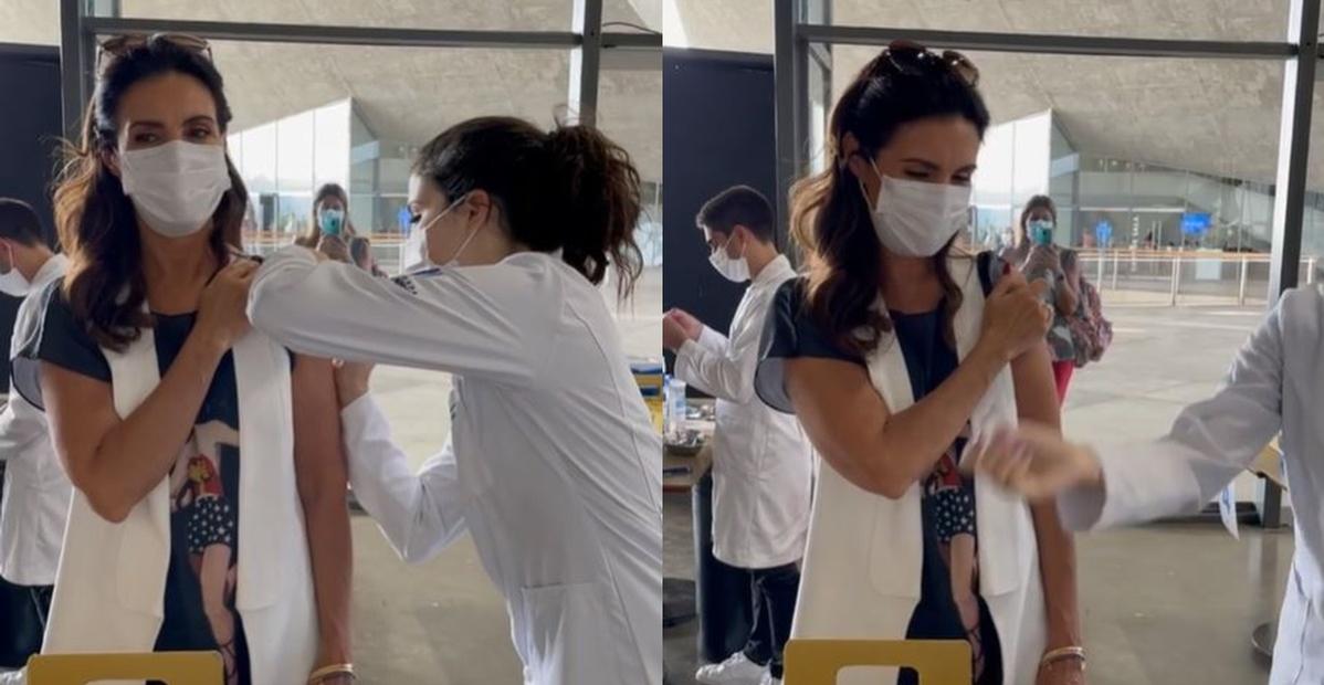 Fátima Bernardes toma segunda dose da vacina da covid-19 e garante: ”O cuidado permanece”