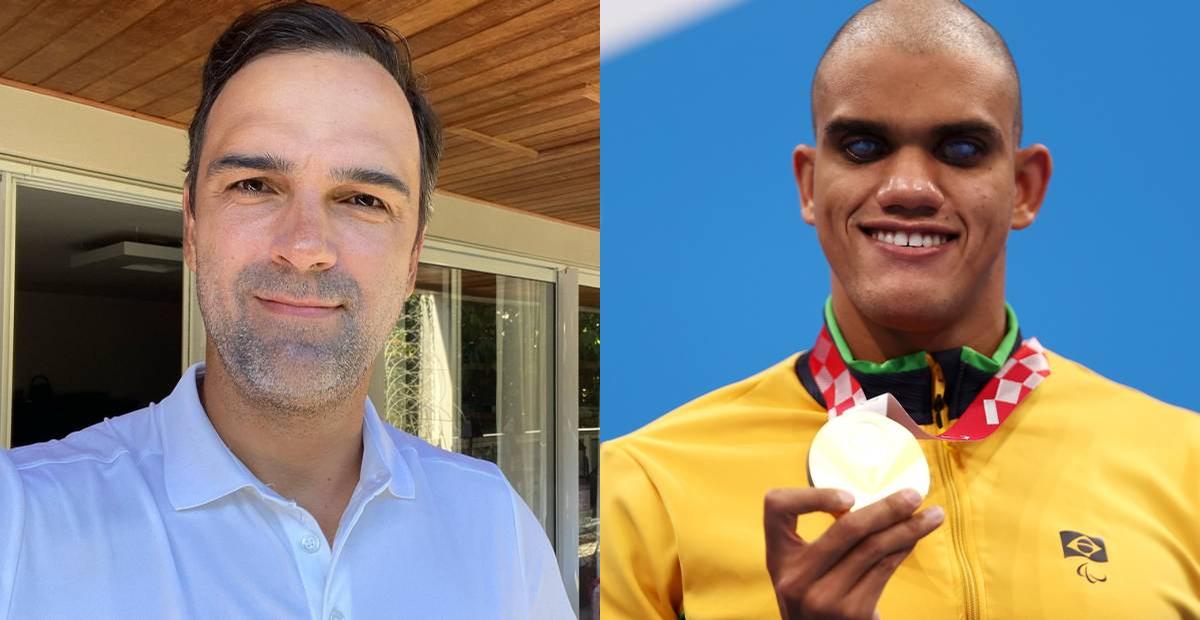 Tadeu Schmidt parabeniza Wendell Belarmino por medalha de ouro nos Jogos Paralímpicos