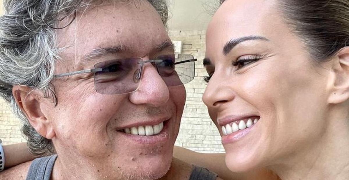 Ana Furtado surge malhando com Boninho e se declara: ”Do seu lado o treino passa voando”