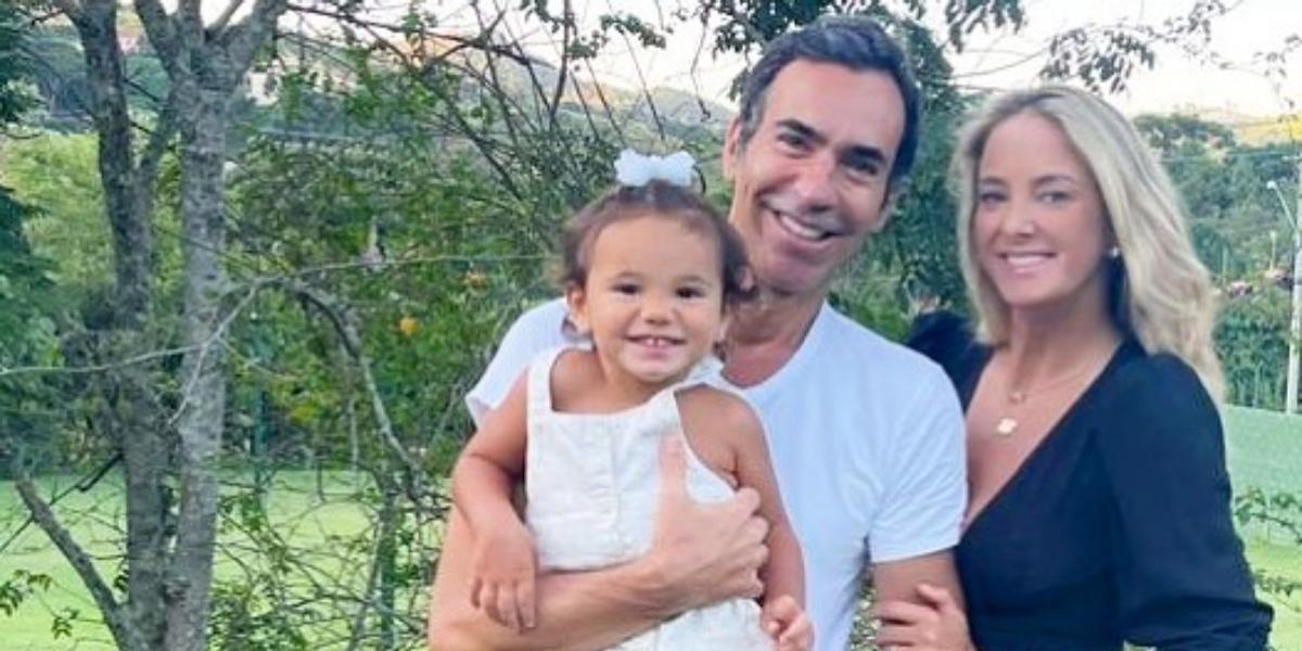 Cesar Tralli publica clique encantador com a filha, Manu, e Ticiane Pinheiro se derrete: ”Amores”