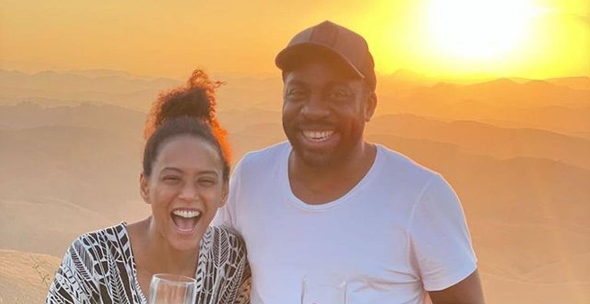 Com cliques ao lado do marido, Taís Araujo relembra final de semana especial