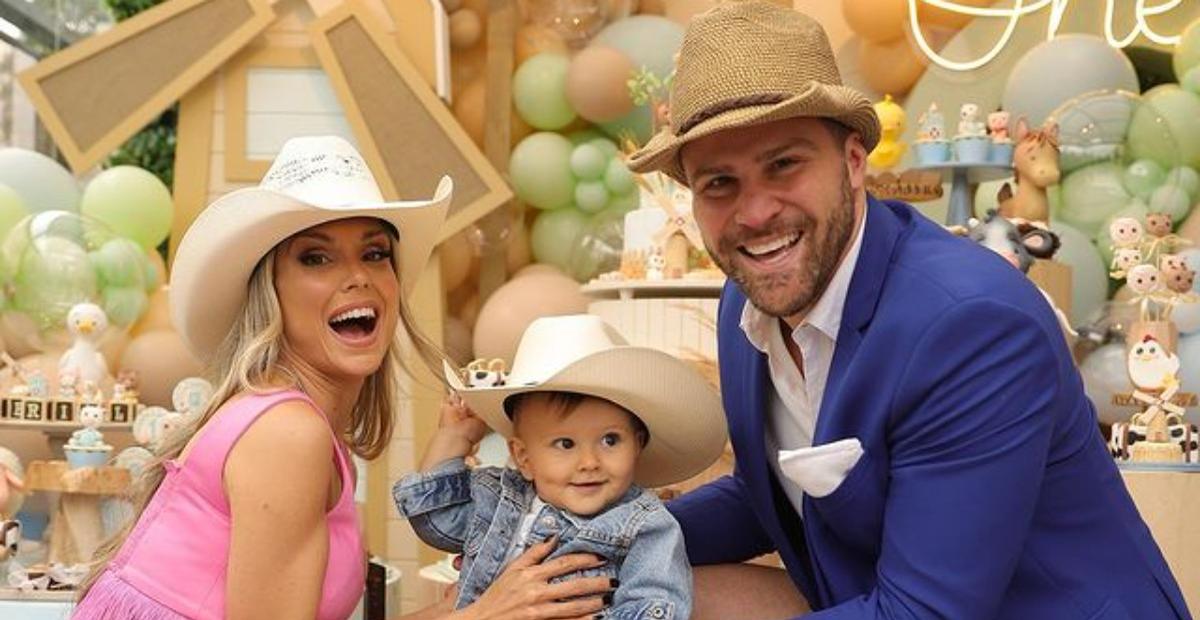 Flávia Viana e Marcelo Zangrandi comemoram um ano do filho, Gabriel, com festa temática