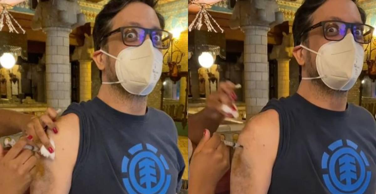 Lucio Mauro Filho recebe 2ª dose da vacina contra a covid-19 e alerta: ”Não deixe de se vacinar”