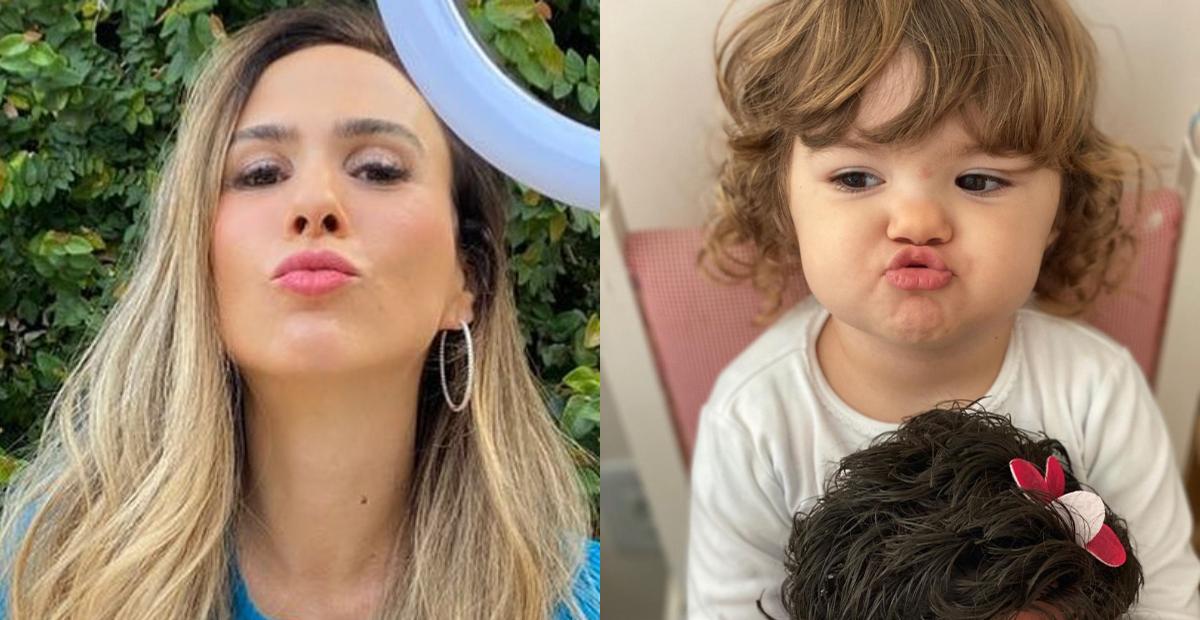 Tata Werneck registra Clara Maria mandando beijo e se derrete: ”Eu amo essa deusa”