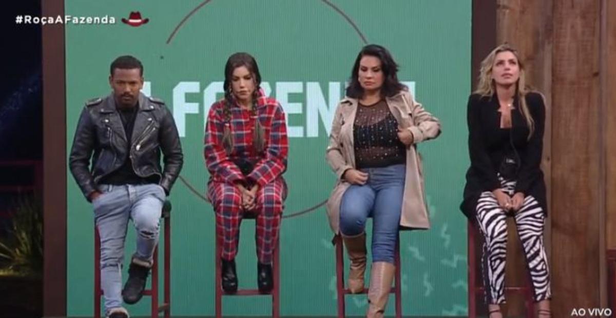 A Fazenda: Nego do Borel, Liziane Gutierrez, Solange Gomes e Erika Schneider estão na primeira roça