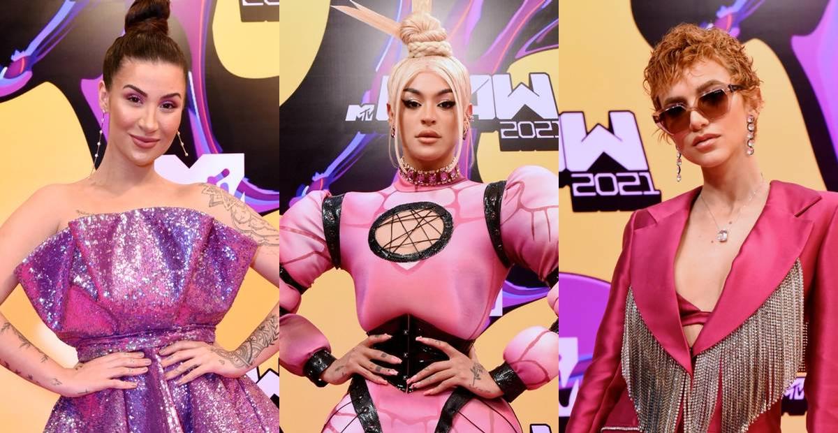 Confira os looks dos famosos no pink carpet do MTV Miaw 2021: apostas em cores, estampas e brilhos