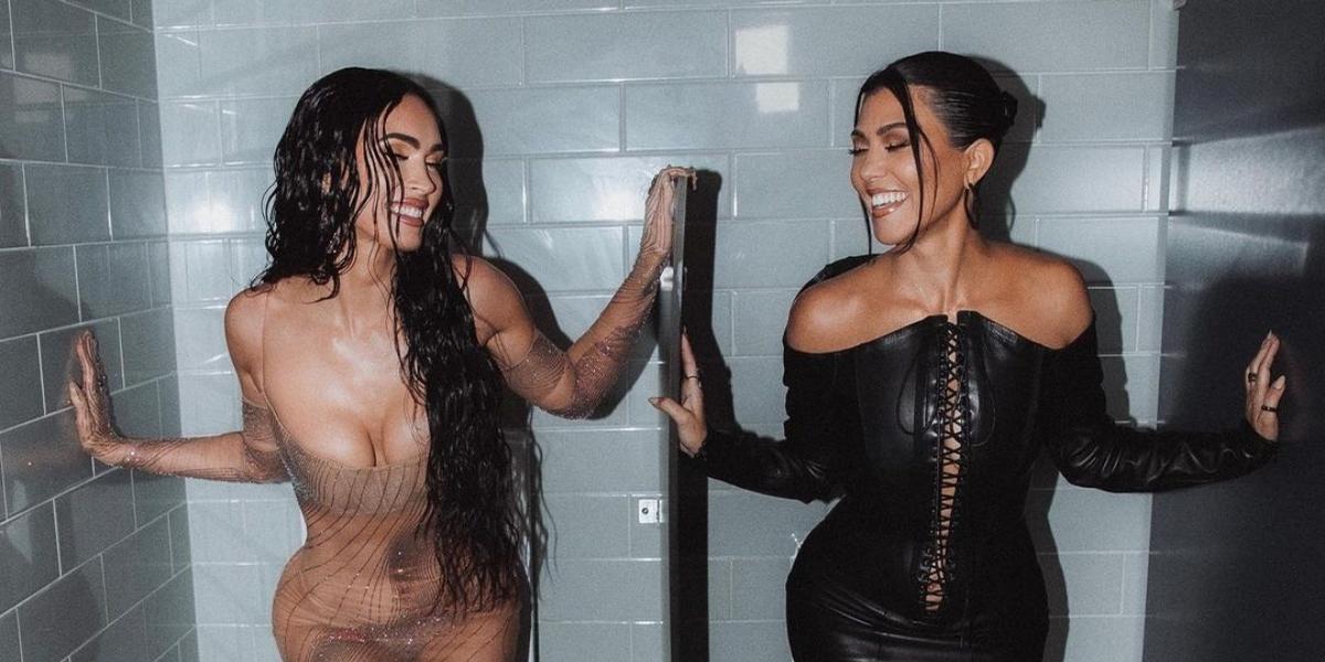 Kourtney Kardashian e Megan Fox fazem topless em ensaio quente para marca de Kim Kardashian
