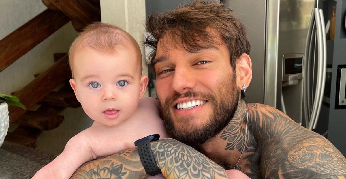 Lucas Lucco aproveita manhã coladinho com o filho, Luca: ”Domingo abençoado”