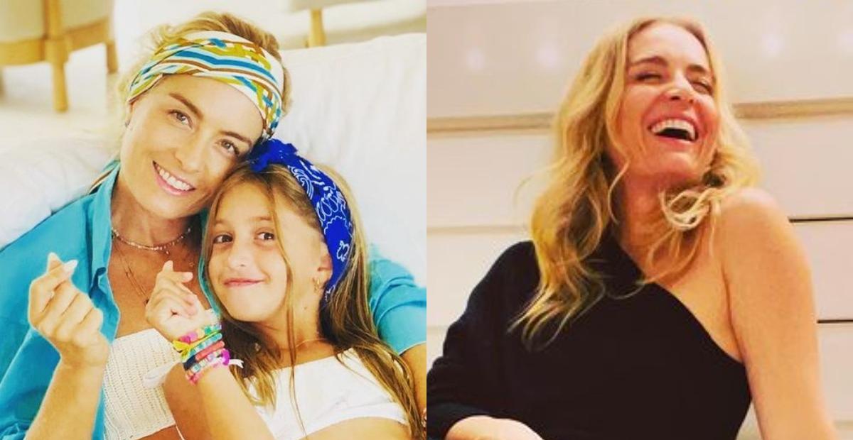 De look preto, Angélica mostra pernas saradas ao ser clicada por Eva: ”Traz meu melhor sorriso!”