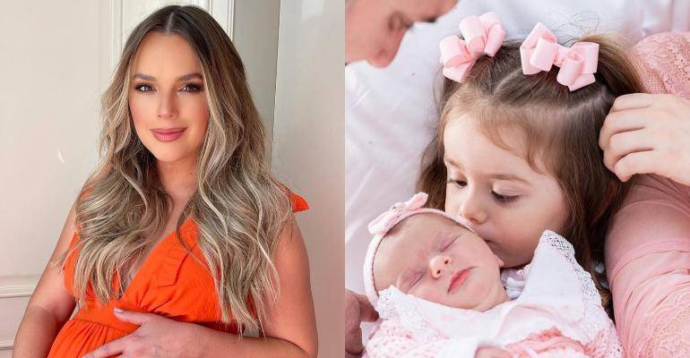 Thaeme Mariôto se derrete por fotos das filhas, Liz e Ivy: ”É muito amor para meu coração”
