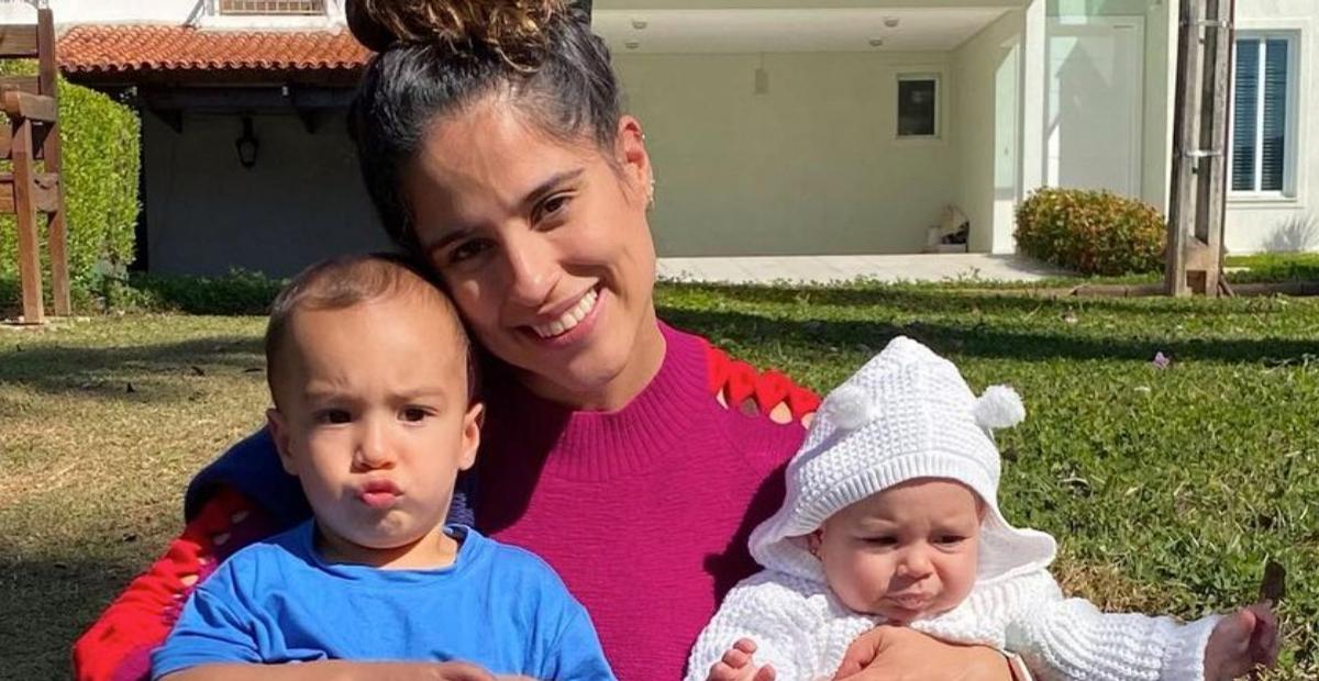 Camilla Camargo se diverte em momento de ‘folga’ dos filhos: ”Enquanto dormem…”