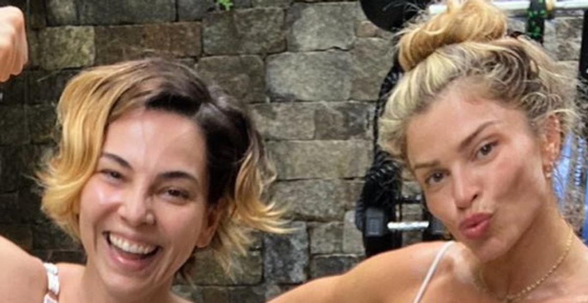 Tainá Müller treina ao lado de Grazi Massafera e brinca: ”Perdi a pose”