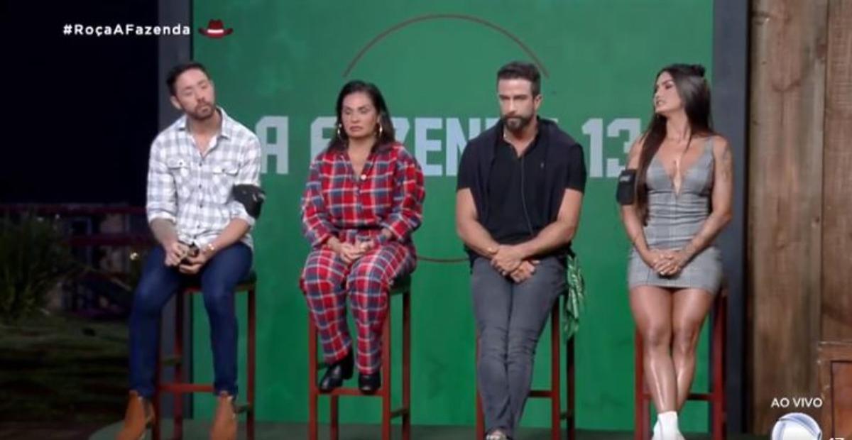 A Fazenda: Rico Melquiades, Solange Gomes, Erasmo Viana e Marina Ferrari estão na sétima roça