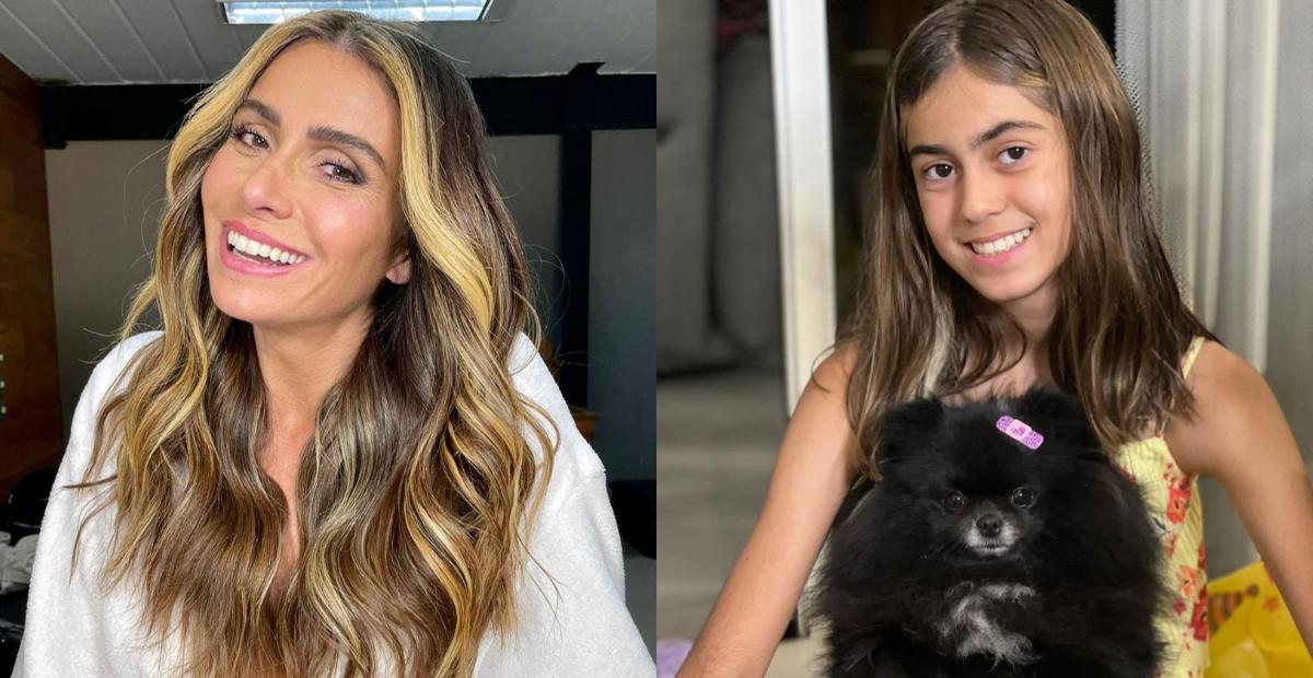 Giovanna Antonelli se derrete pela fofura da filha e da cachorrinha: ”São muito lindas”
