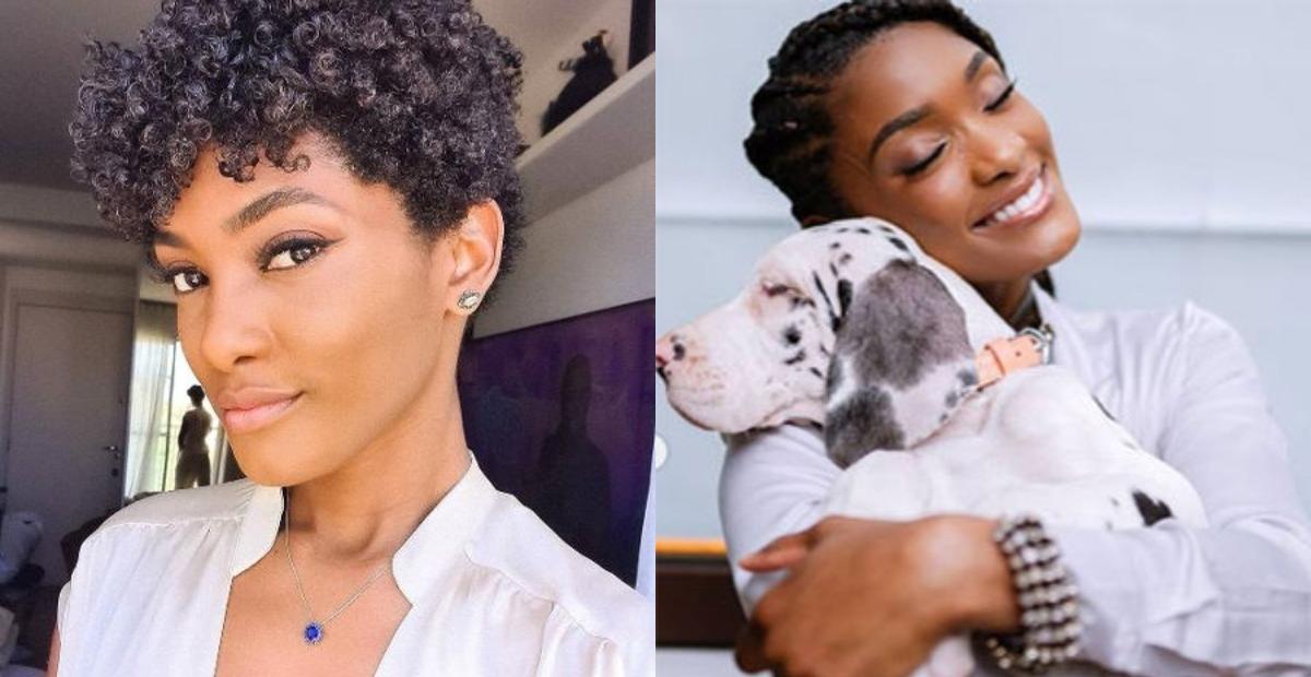 Erika Januza exibe corpão ao postar cliques com cachorros à beira de piscina: ”Que se chama amor!”