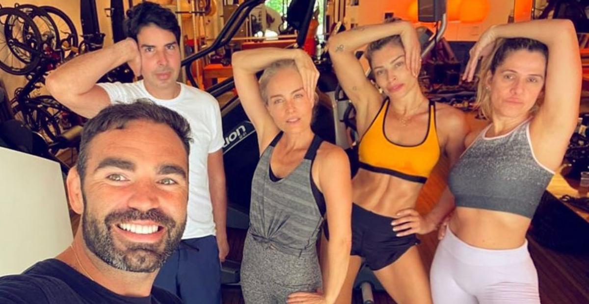 Angélica faz treino ao lado de Ingrid Guimarães e Grazi Massafera: ”Alto astral!”