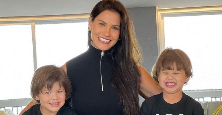Andressa Suita posta cliques dos filhos e se derrete: ”Acordei admirando essas obras de arte”