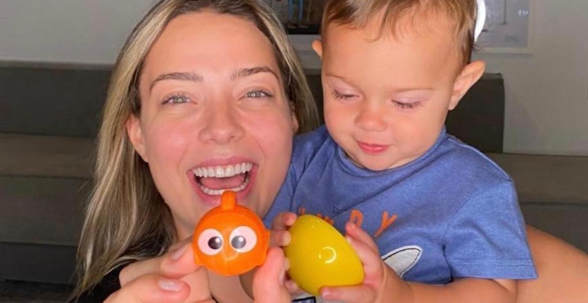 Carol Dantas se diverte com Valentin fazendo carinha de bravo: ”Rave do Valentão”