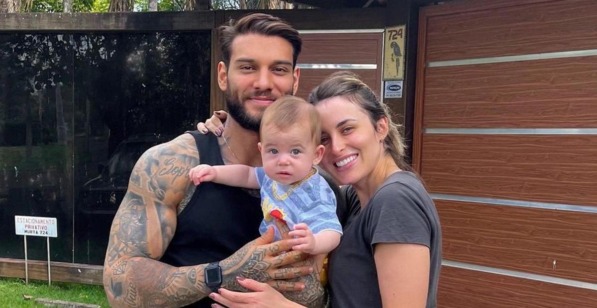Lucas Lucco baba pelo filho e brinca: ”Sei que puxou a mãe, mas sem pincel, sem obra de arte”