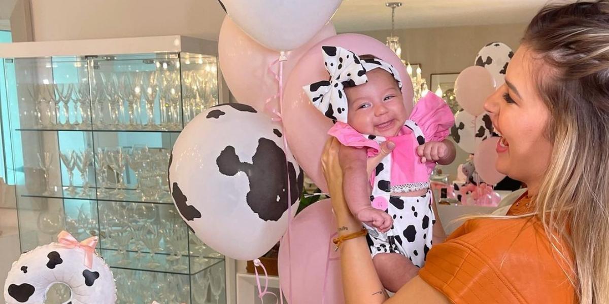 Lore Improta e Léo Santana celebram mesversário da filha, Liz: ”Minha pequena”